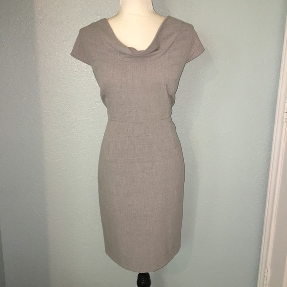 Calvin Klein Gray Sheath Dress Cowl Neckline 12P - Picture 1 of 5